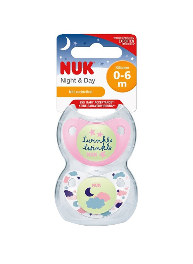 NUK Pack Of 2 Night And Day Trendline Silicone Soother
